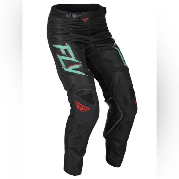 Fly Racing Black and Teal Pants - Picture 5 of 7